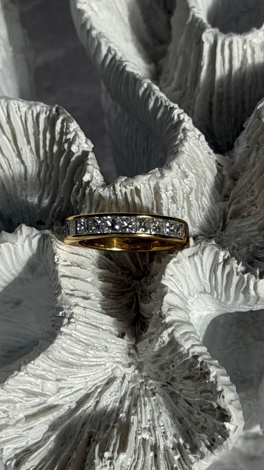 18K 750 Yellow Gold Diamond 1.09 ct Ring Size 5.5