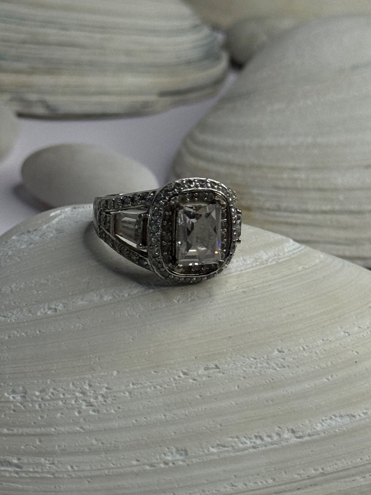 Tycoon 925 Sterling Silver Cz Ring Size 5