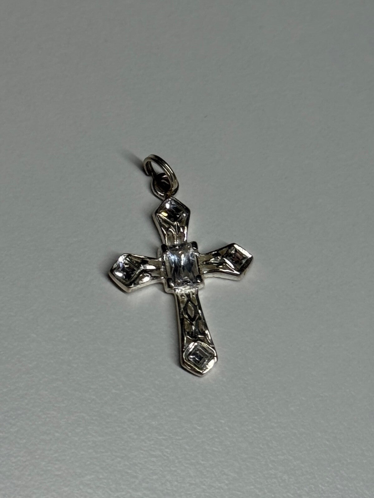 925 Sterling Silver CZ Cross Length 28 Mm