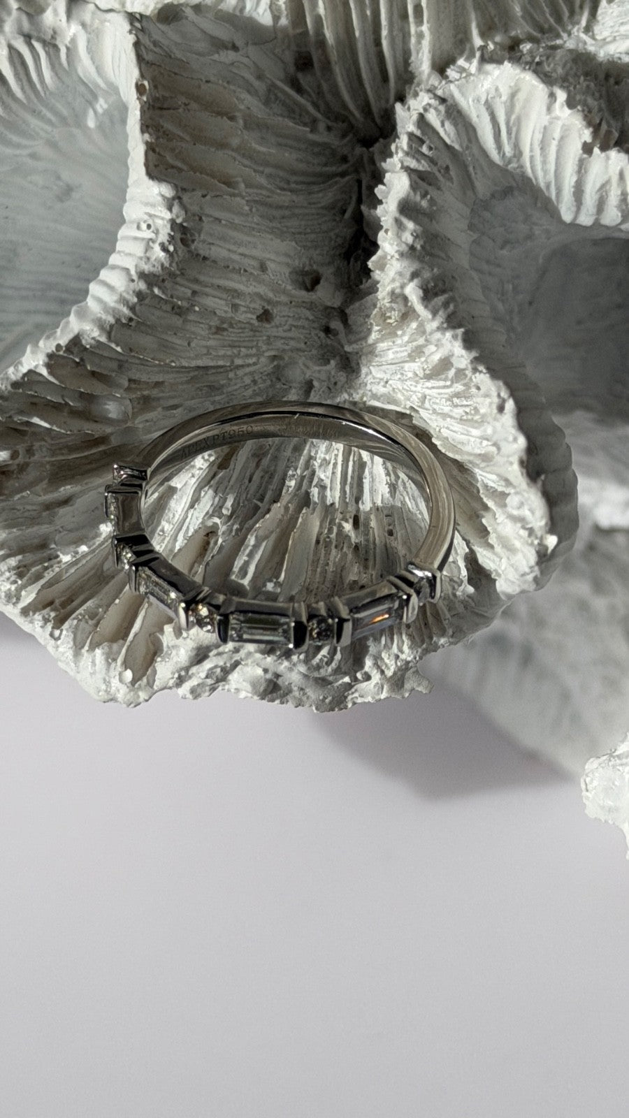 Platinum 950 Diamond 0.61 ct Ring Size 8
