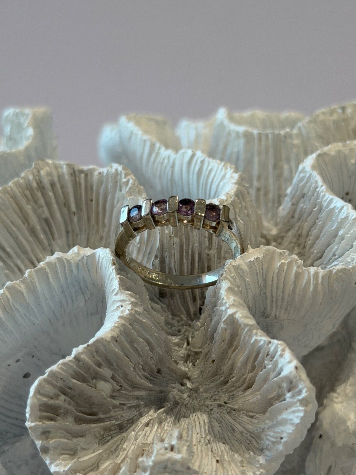 925 Sterling Silver Amethyst Ring Size 7