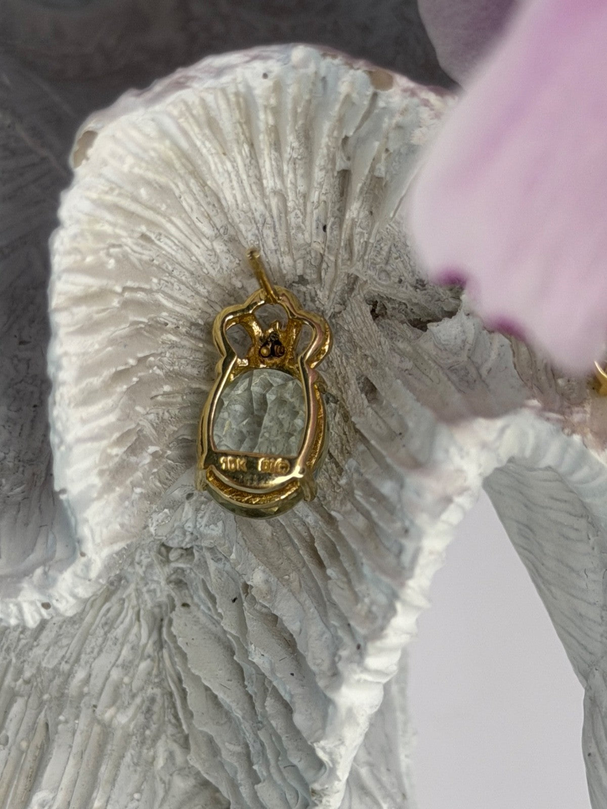 10K Yellow Gold Prasiolite & Diamond Earrings