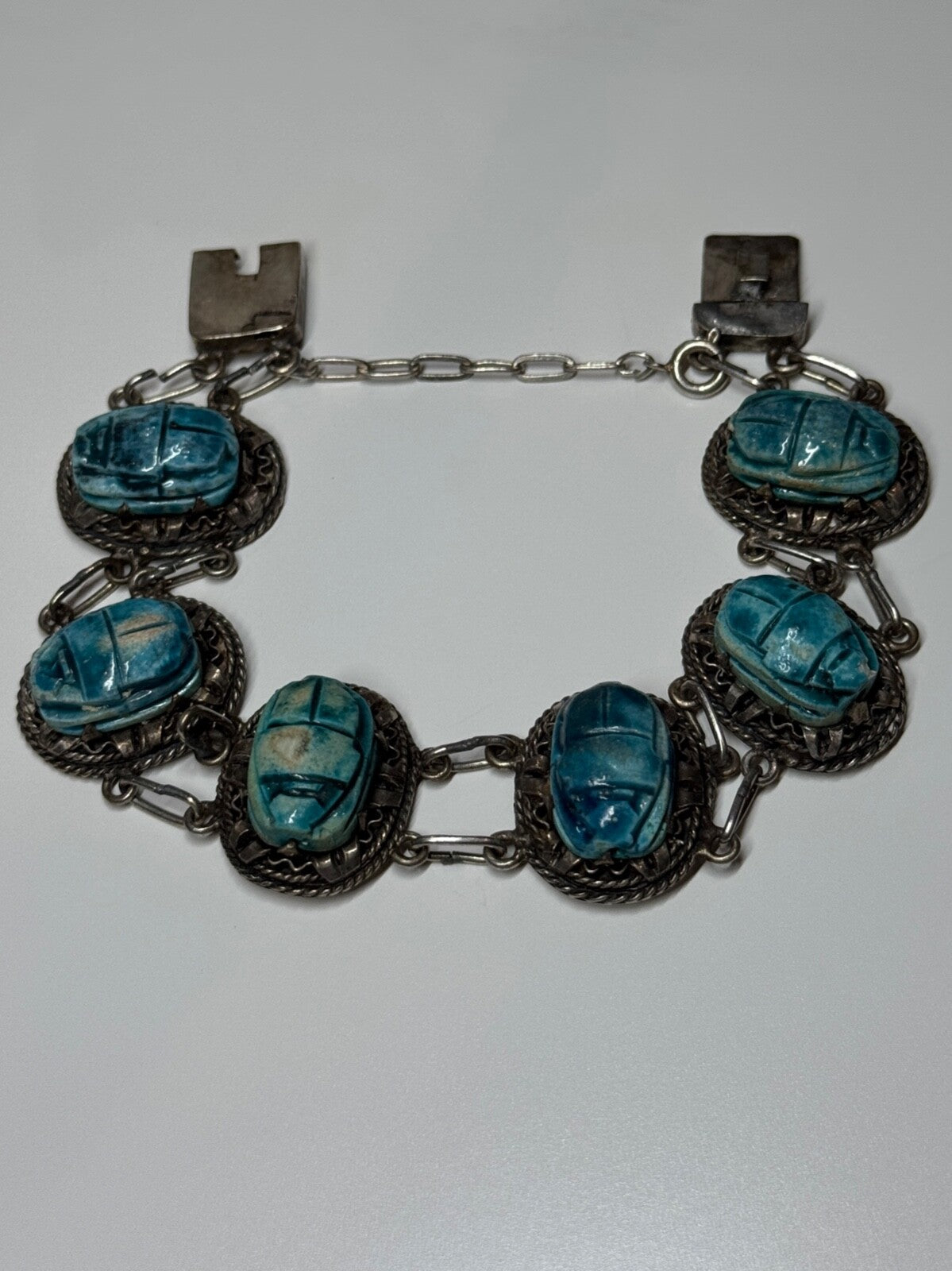Vintage 925 Sterling Silver Turquoise Bracelet Length 7 Inch