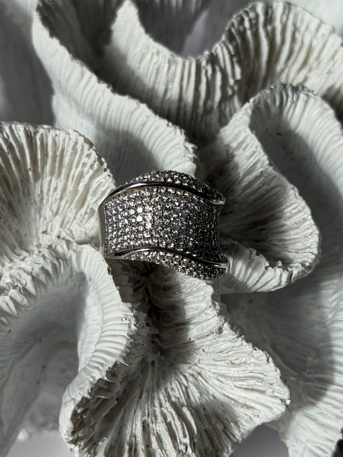 Elegant Design 925 Sterling Silver Cz Ring Size 8