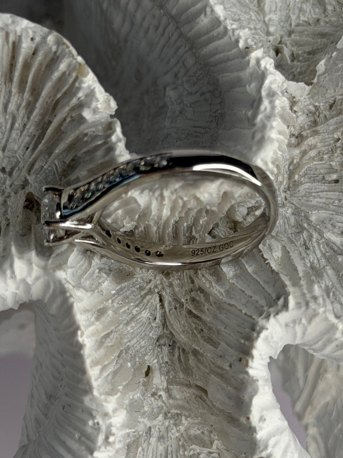 GOC 925 Sterling Silver Cz 1.32 ct Ring Size 7