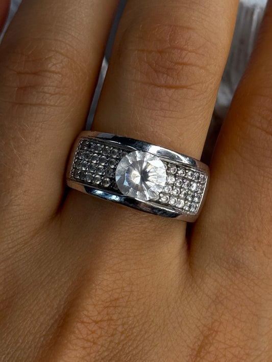 Elegant Design 925 Sterling Silver Cz Ring Size 10