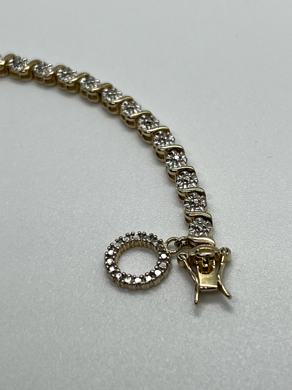 925 Sterling Silver Gold Plated Charm Bracelet