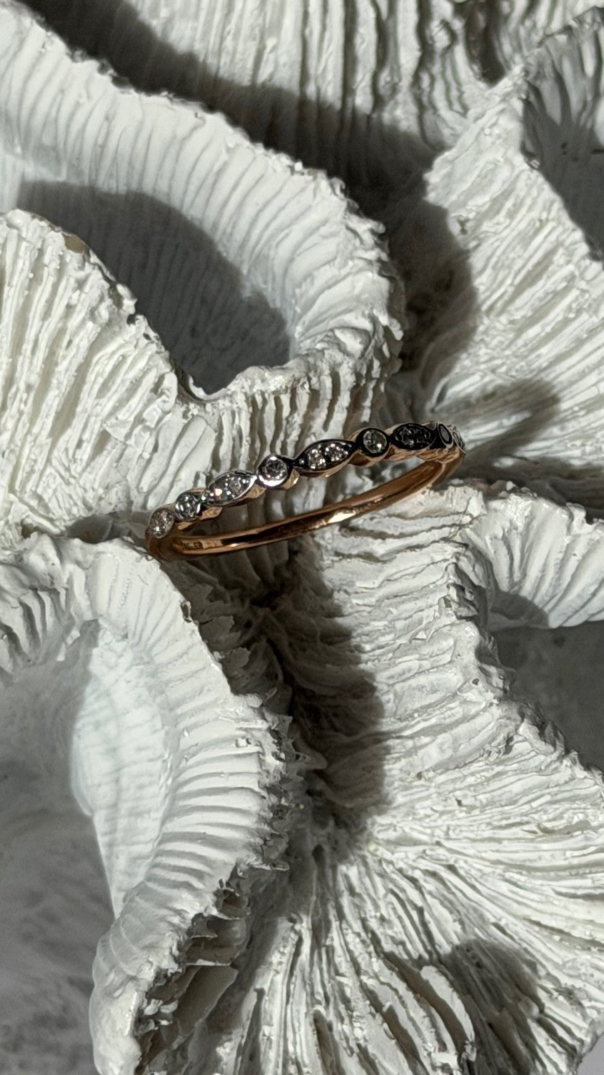 14K Rose Gold Diamond 0.20 ct Ring Size 8