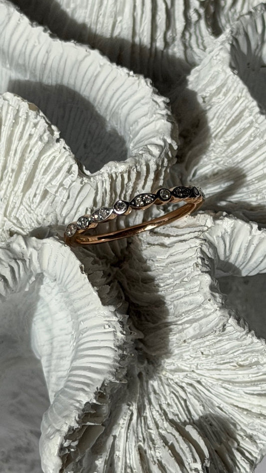 14K Rose Gold Diamond 0.20 ct Ring Size 8