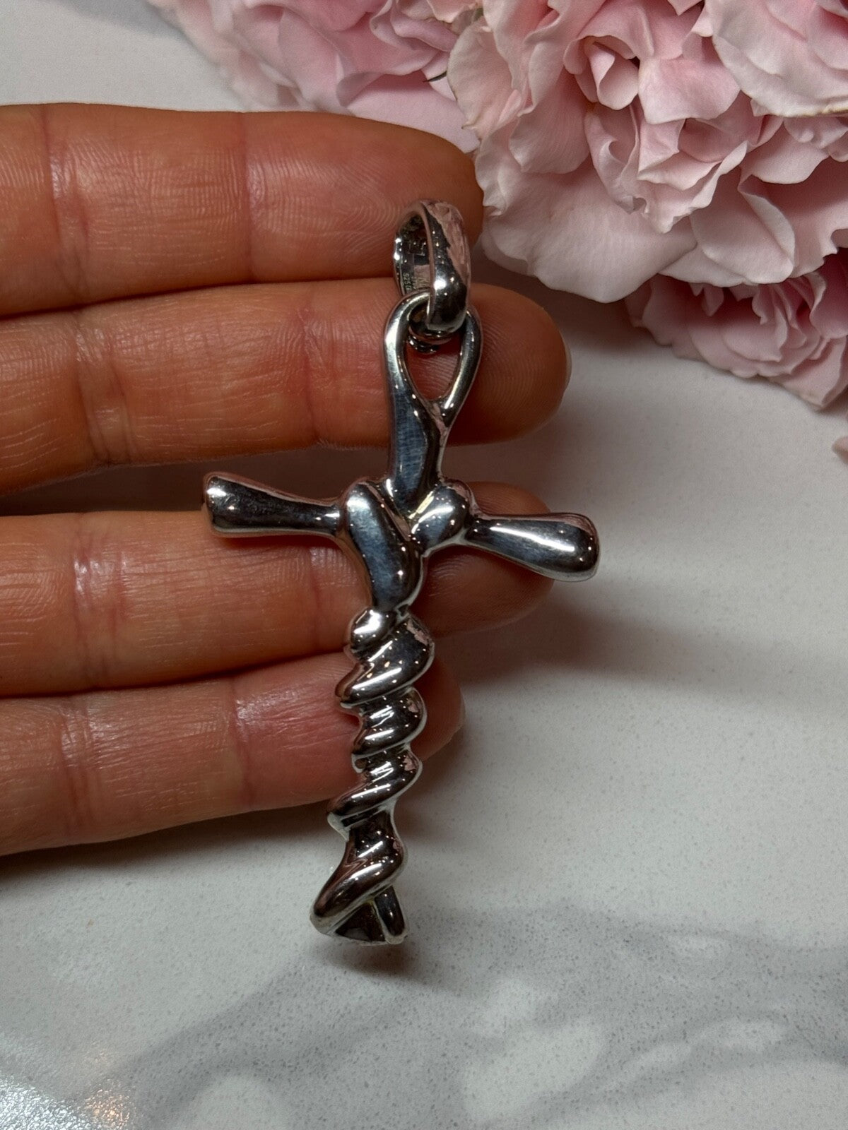 925 Sterling Silver Cross Length 3 in