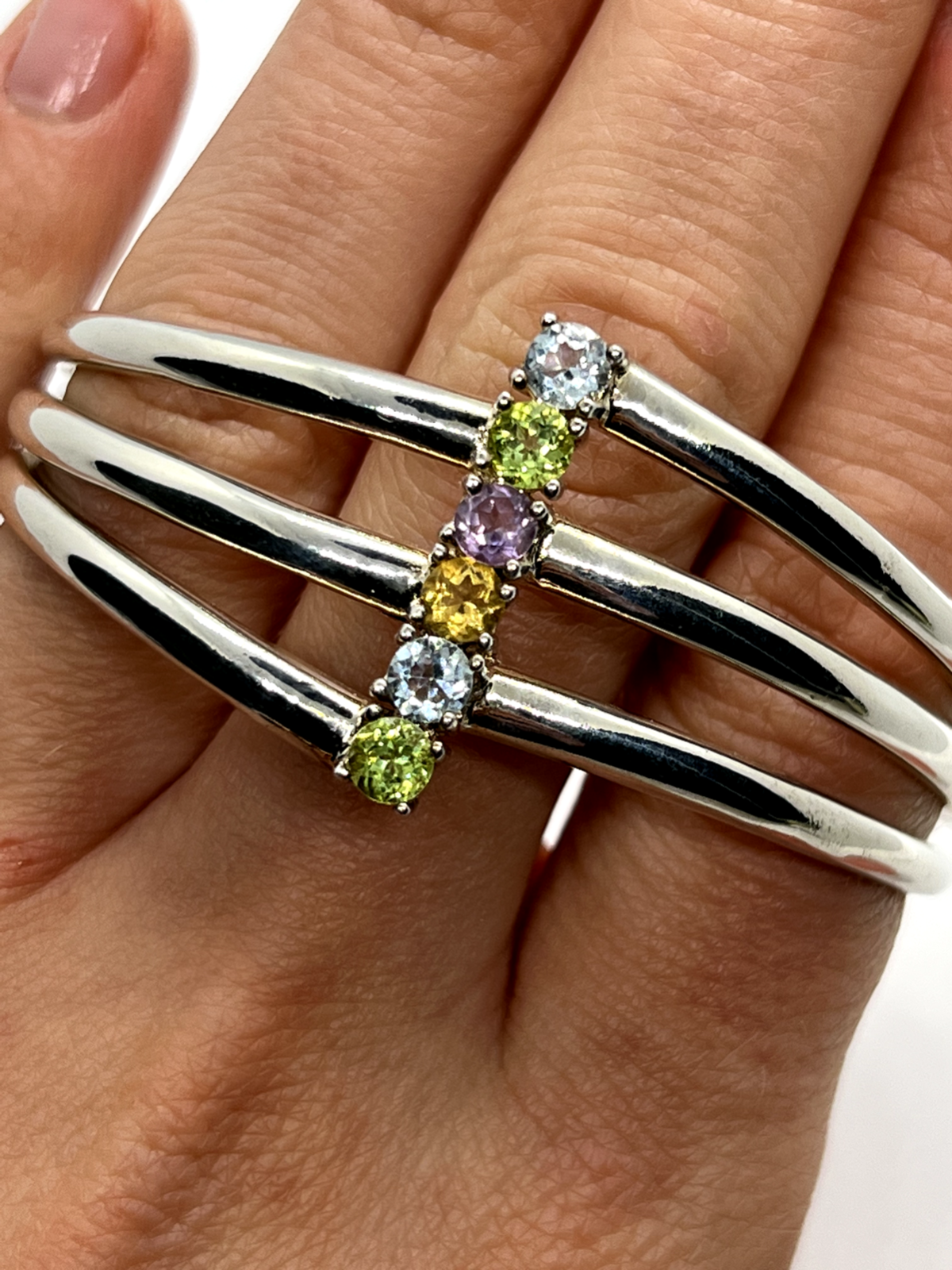 925 Sterling Silver Spinel Bracelet