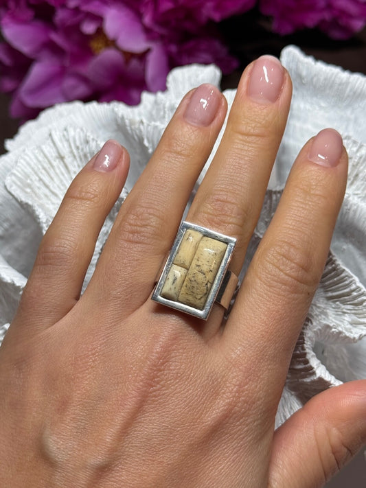Vintage 925 Sterling Silver Yashma Versions Ring Size 7