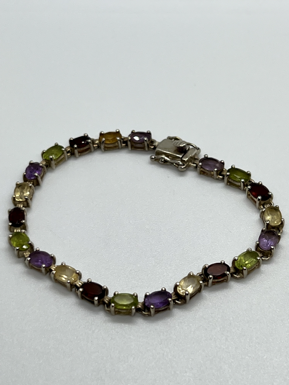 925 Sterling Silver Tourmalines Bracelet