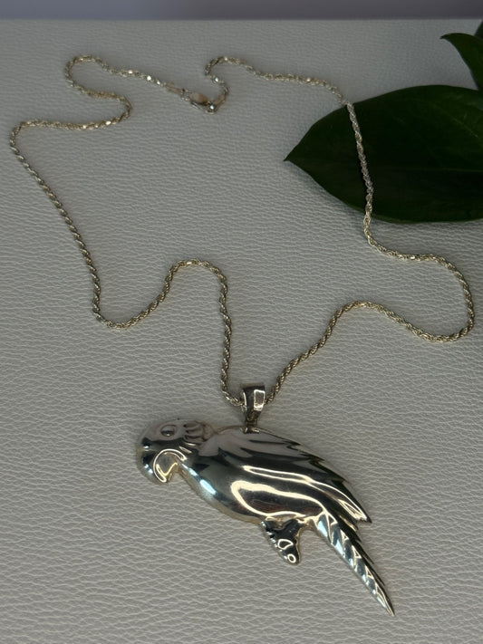 925 Sterling Silver Bird Necklace Length 20 Inch