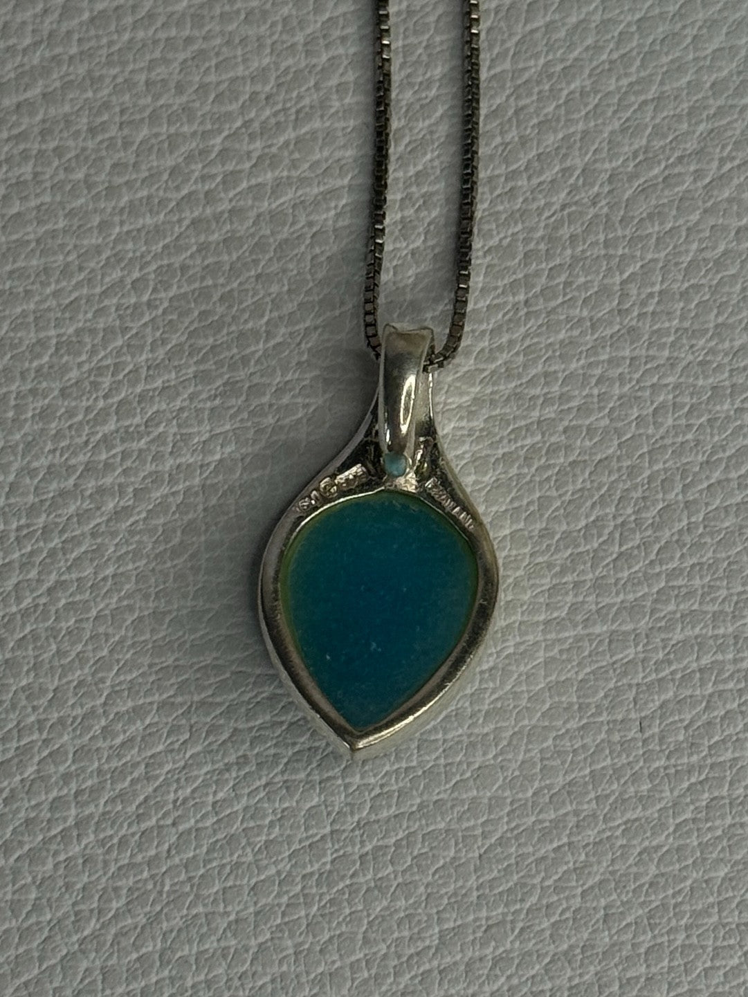 925 Sterling Silver Larimar Necklace Length 18 Inch