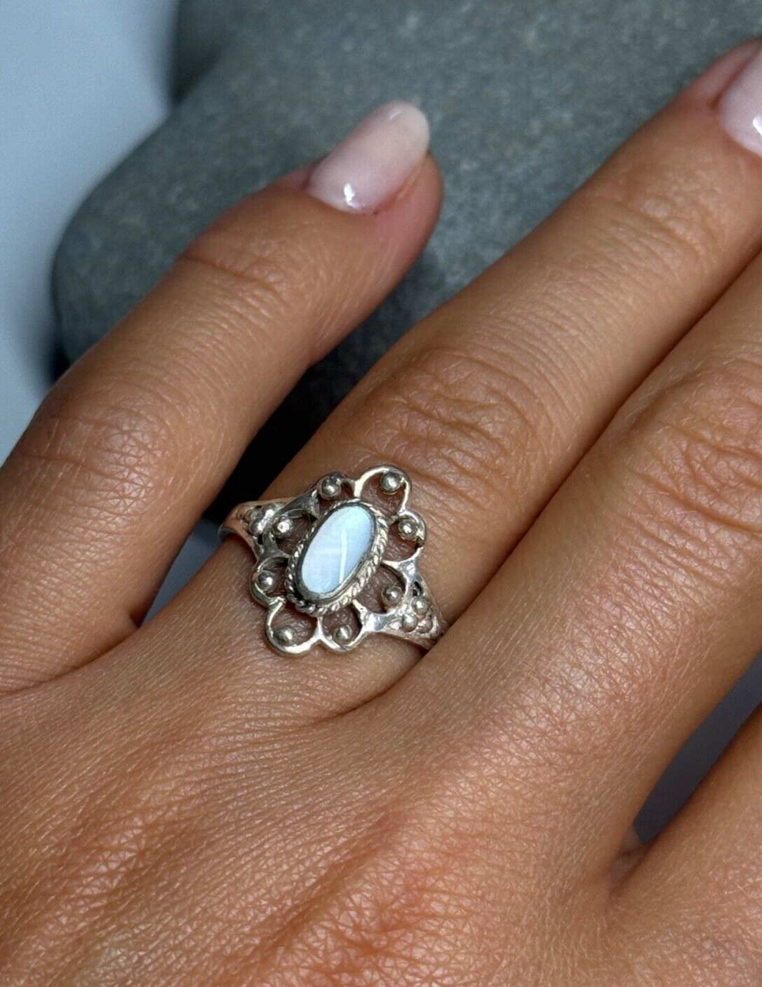 925 Sterling Silver Abalone Ring Size 7