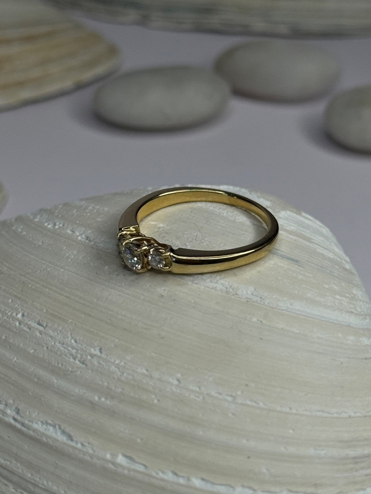 14K Yellow Gold Diamond 0.36 Carat Total Weight Ring Size 7