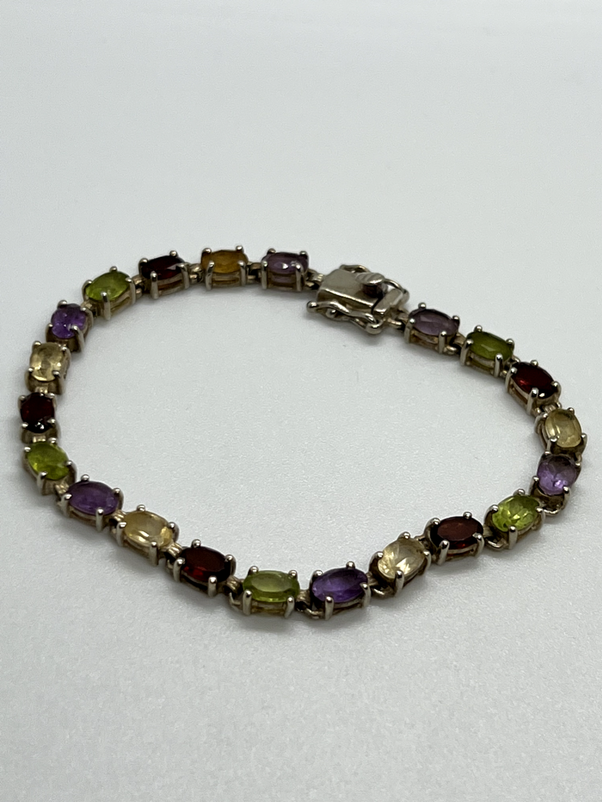 925 Sterling Silver Tourmalines Bracelet