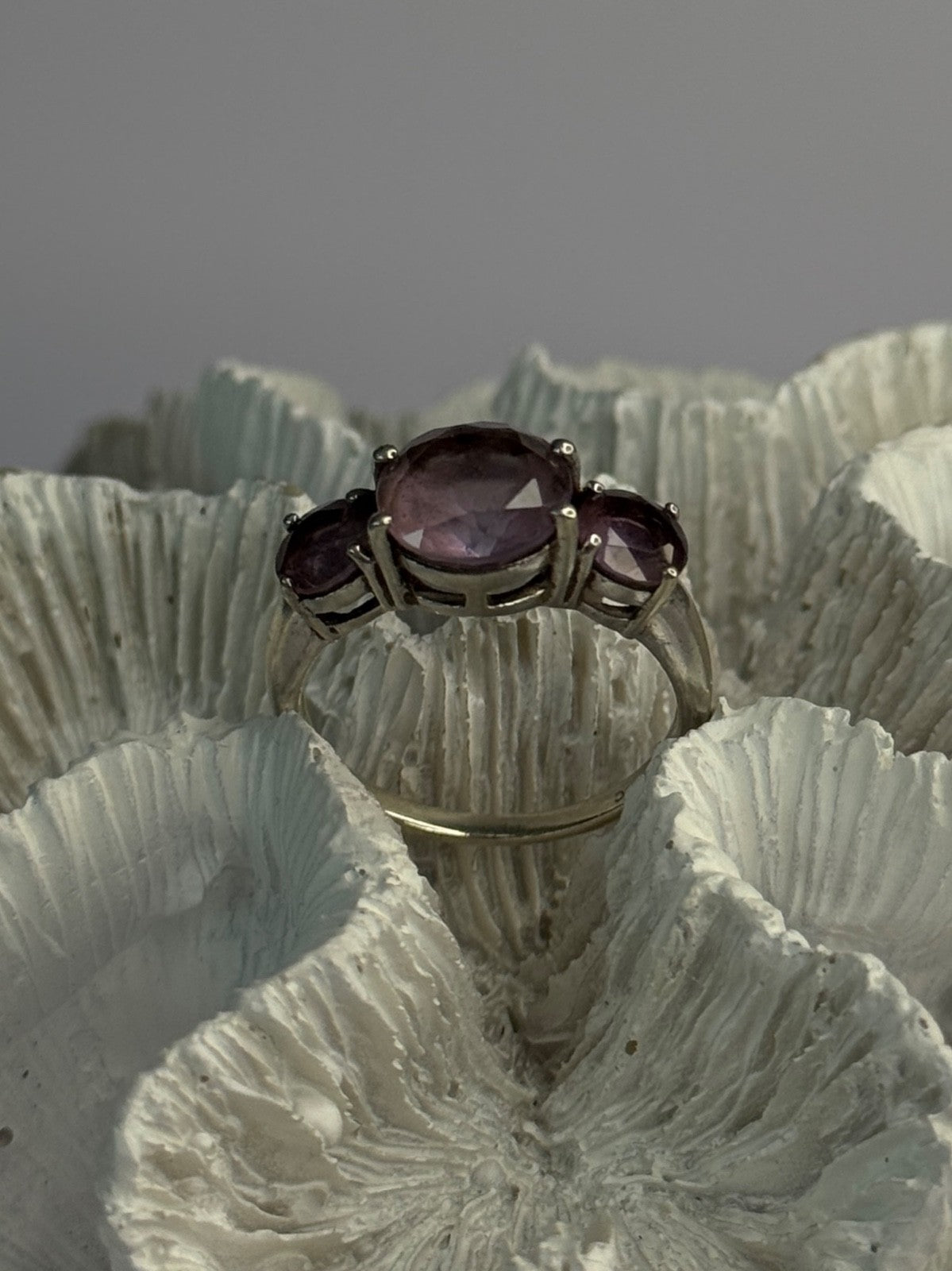 925 Sterling Silver Beautiful Amethyst Ring Size 10