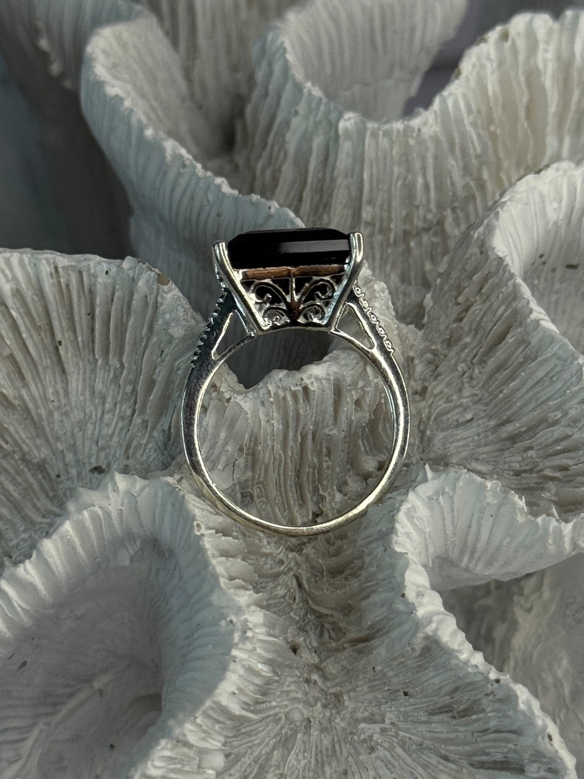 925 Sterling Silver Dravite Brown Tourmaline Ring Size 8