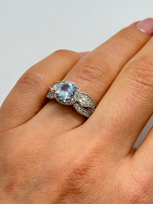 925 Sterling Silver CZ Ring Size 6.5