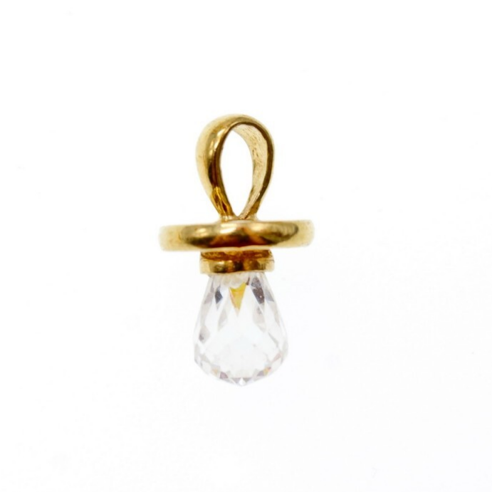 10K Yellow Gold Crystal Swarovski Pendant