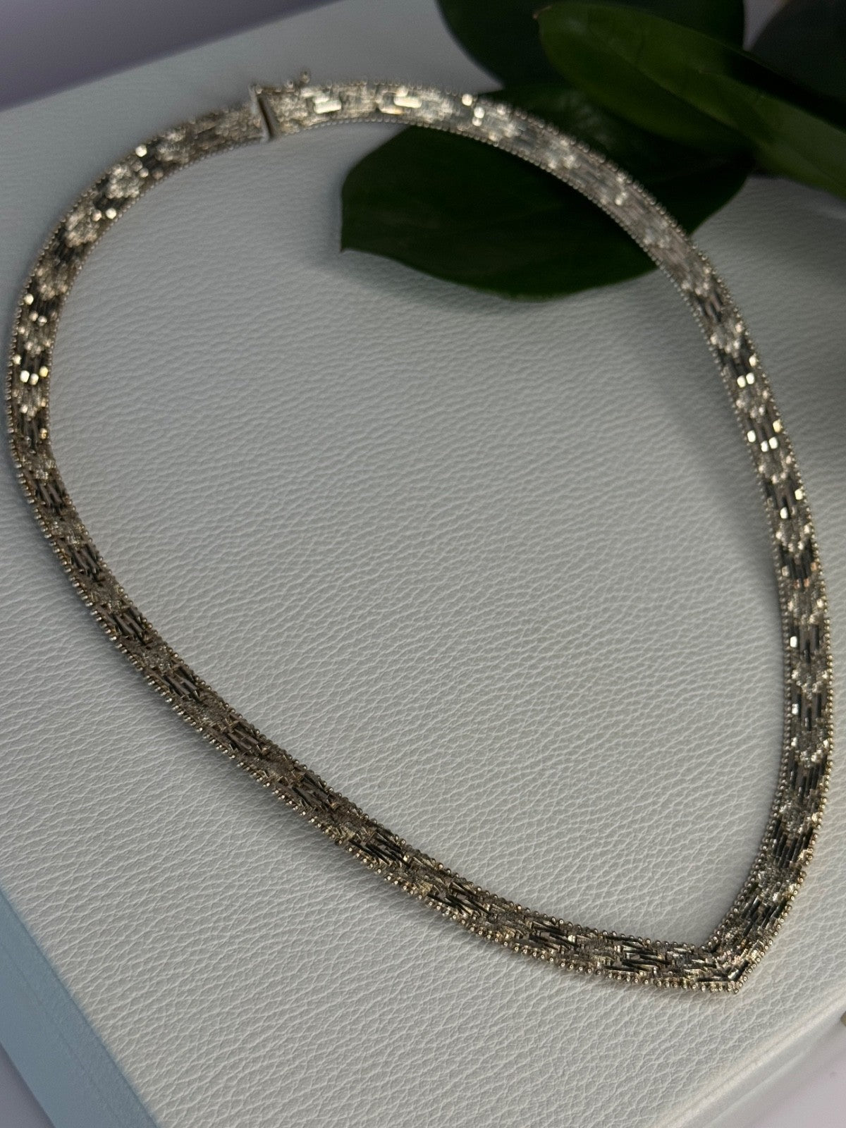 Elegant Italy 925 Sterling Silver Necklace Length 17.5 Inch