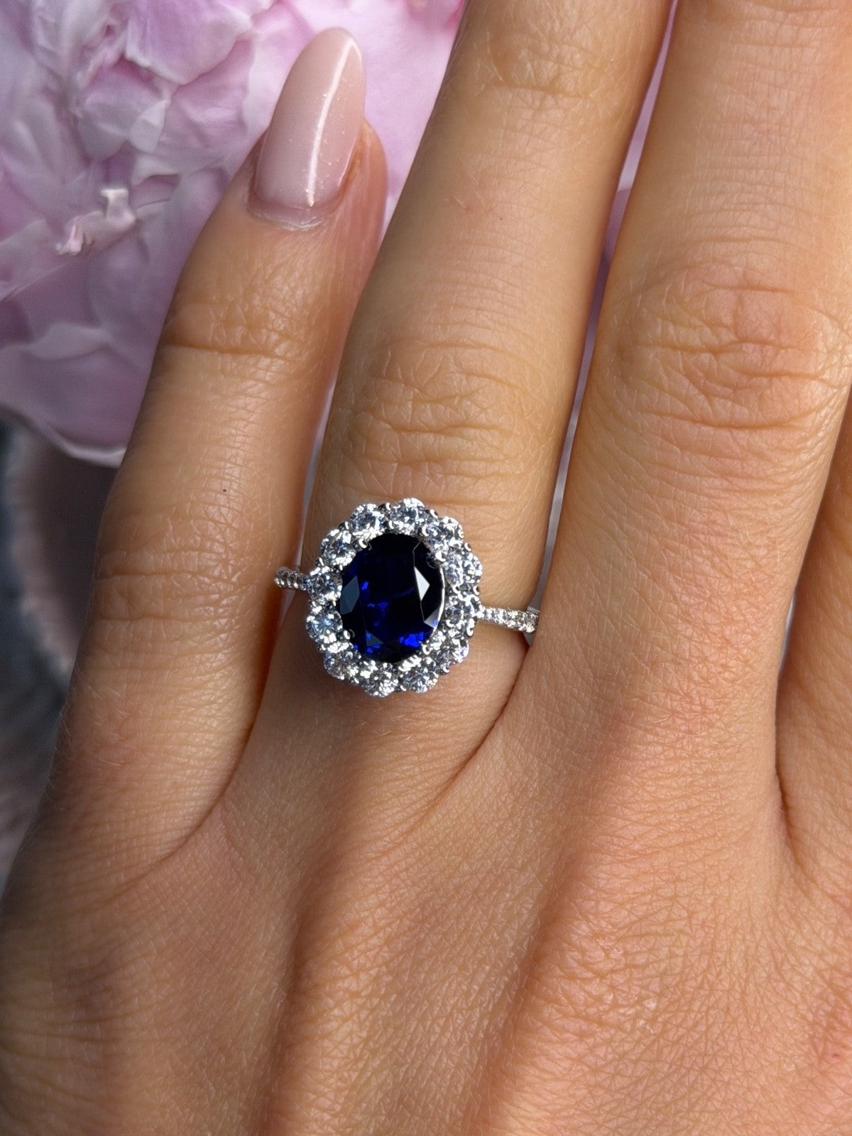 925 Sterling Silver Crystals Swarovski Ring Size 6