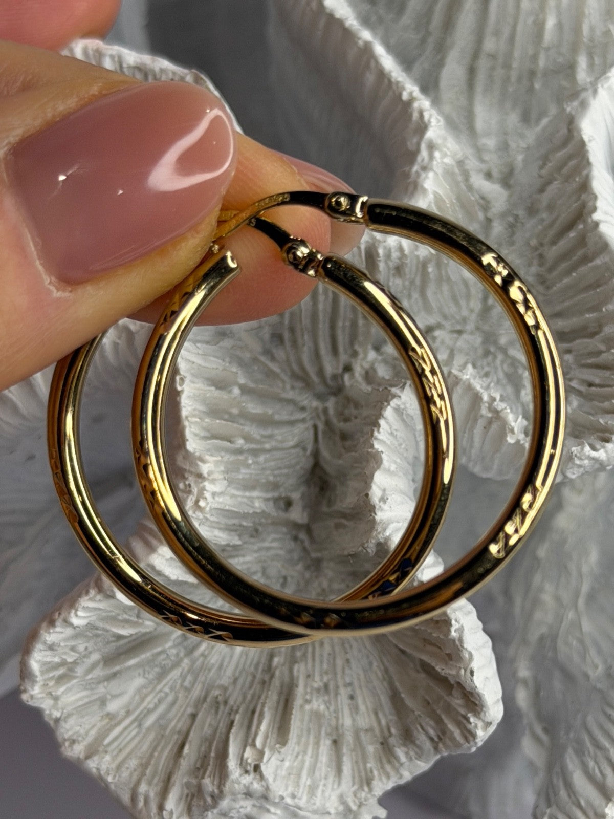 SLC 925 Sterling Silver Gold Plated Hoop Earrings