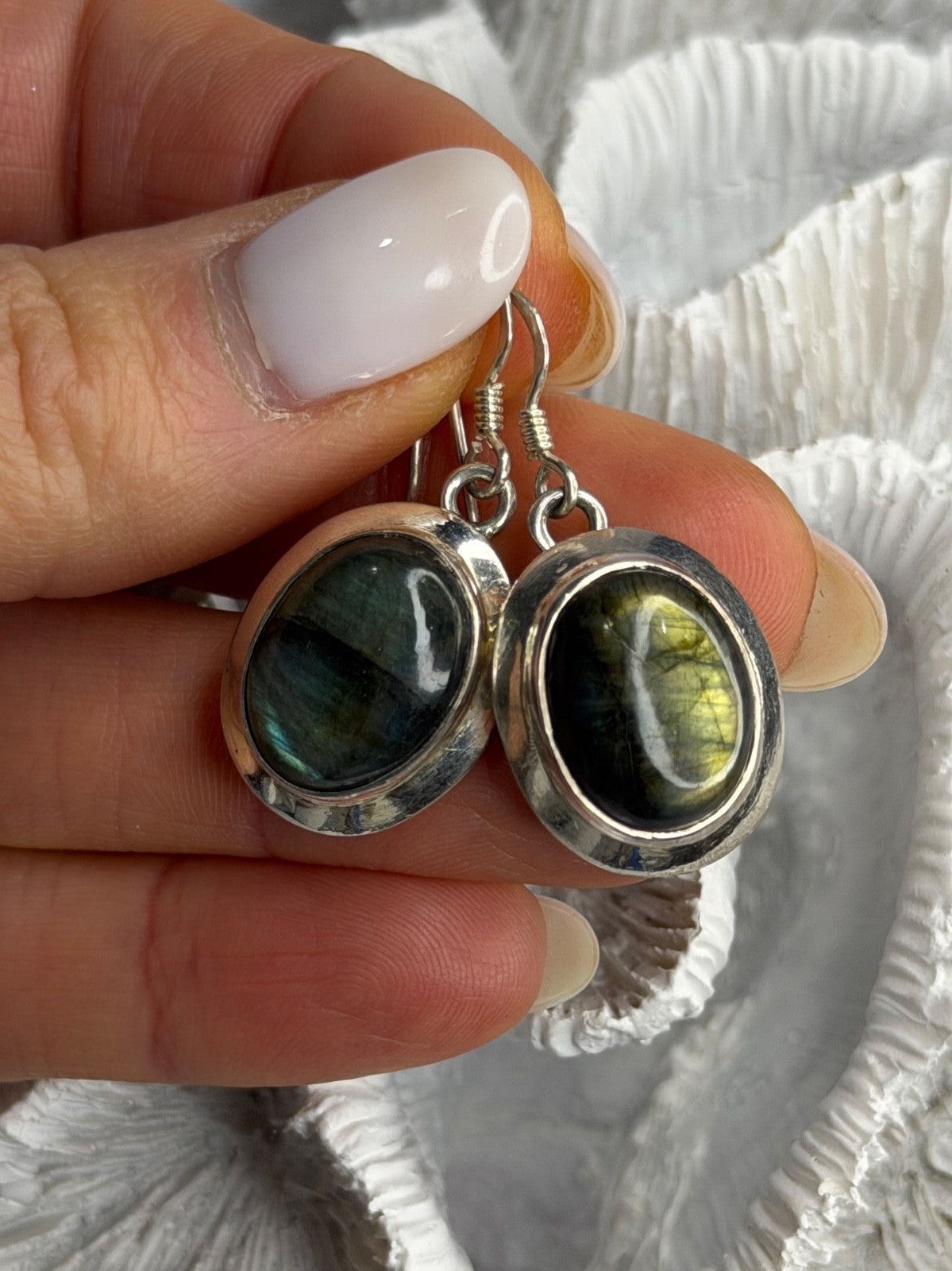 925 Sterling Silver Labradorite Dangle Earrings