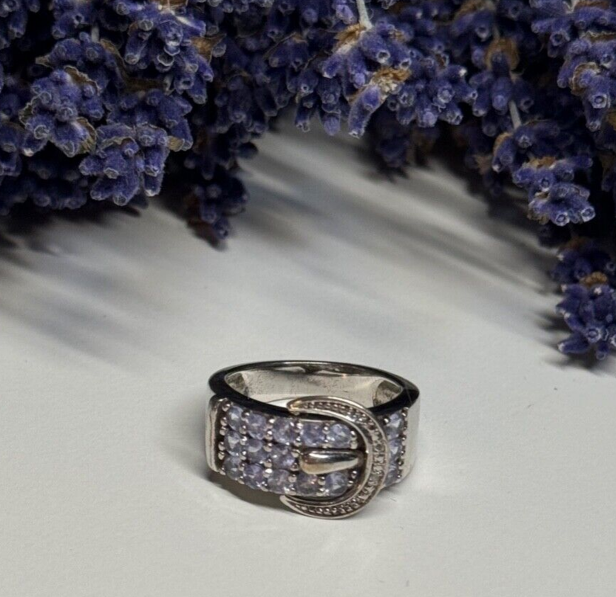 925 Sterling Silver Tanzanite & Beryl Ring Size 6