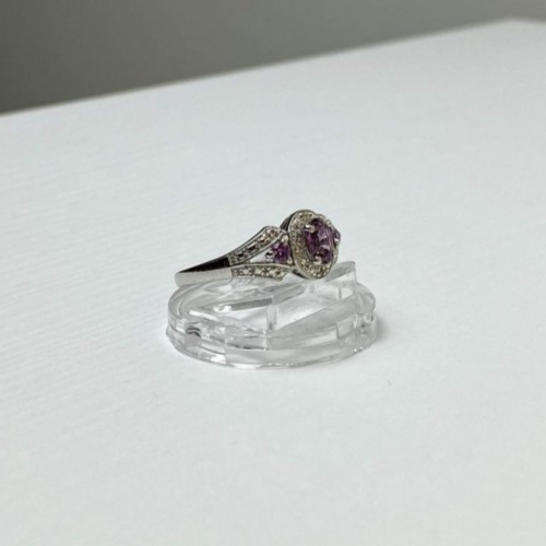 925 Sterling Silver Tourmalines Ring Size 8