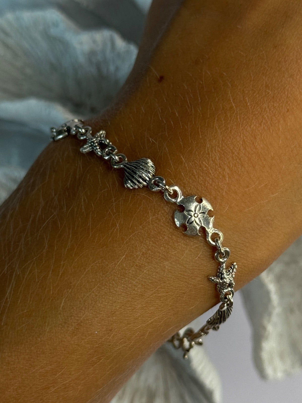 Summer Ocean Mood 925 Sterling Silver Bracelet Length 7.5