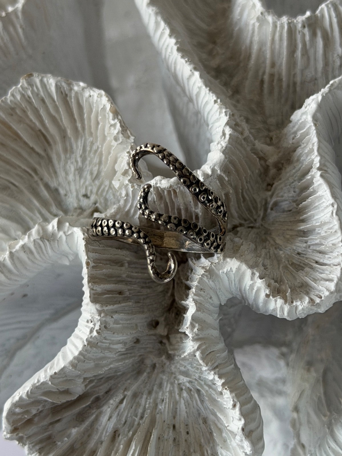 Adjustable Octopus Tentacle Wrap 925 Sterling Silver Ring Size 9