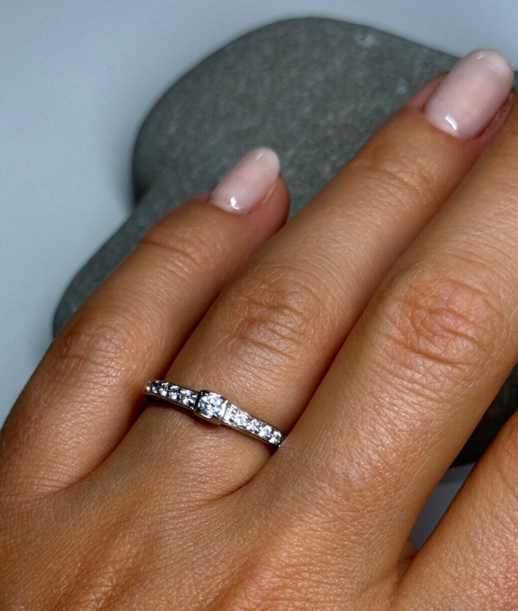 925 Sterling Silver CZ Ring Size 6.5
