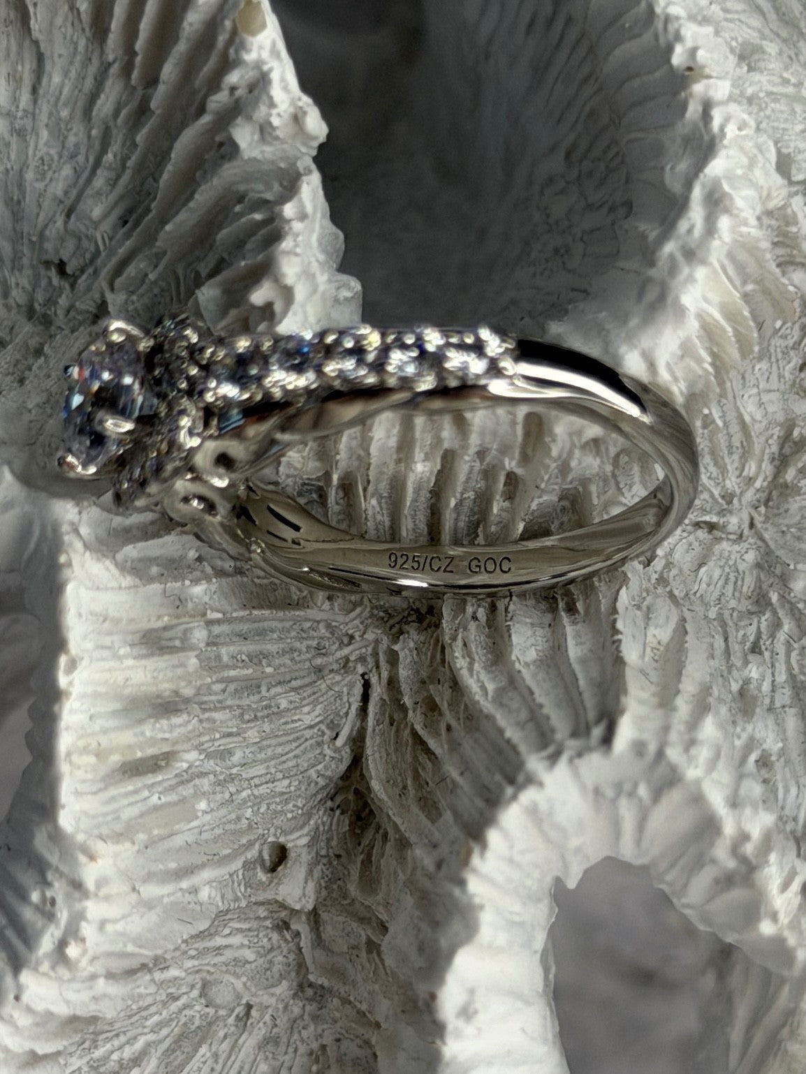 GOC 925 Sterling Silver Cz Ring Size 7