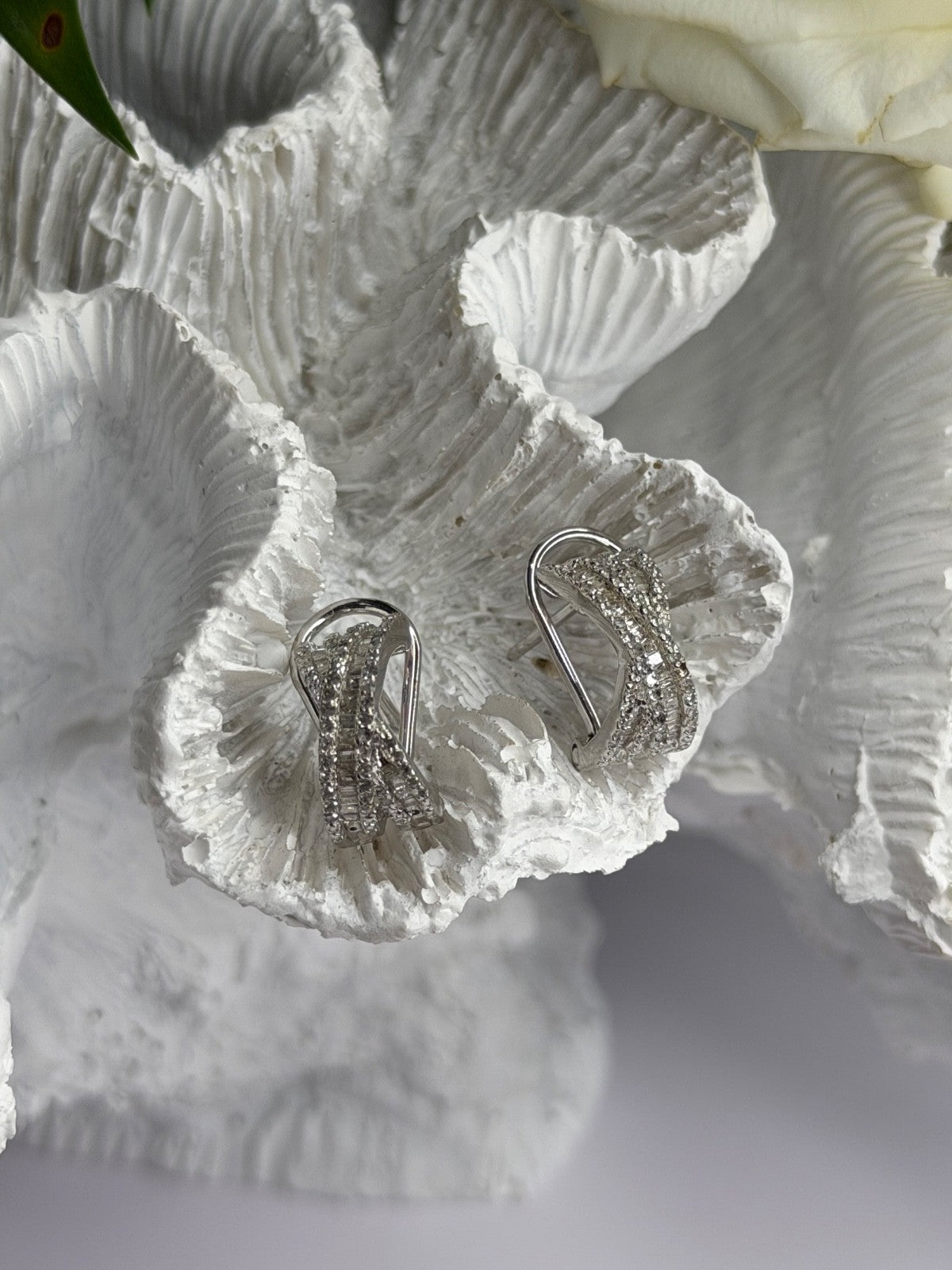 Beautiful 925 Sterling Silver White Topaz Earrings