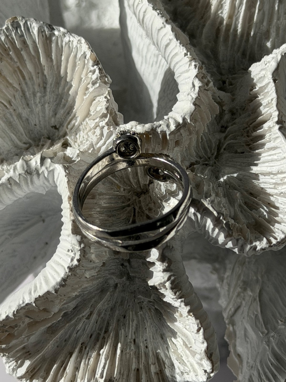 925 Sterling Silver White Topaz Ring Size 9