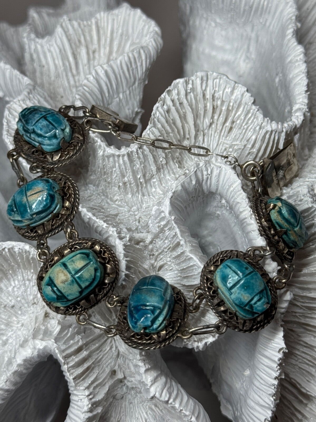 Vintage 925 Sterling Silver Turquoise Bracelet Length 7 Inch