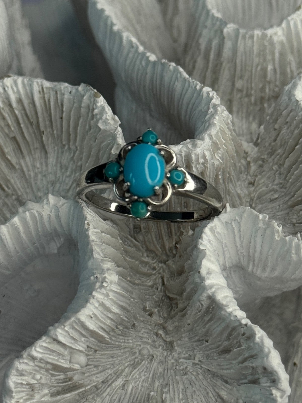 Bbj 925 Sterling Silver Turquoise Ring Size 9.5