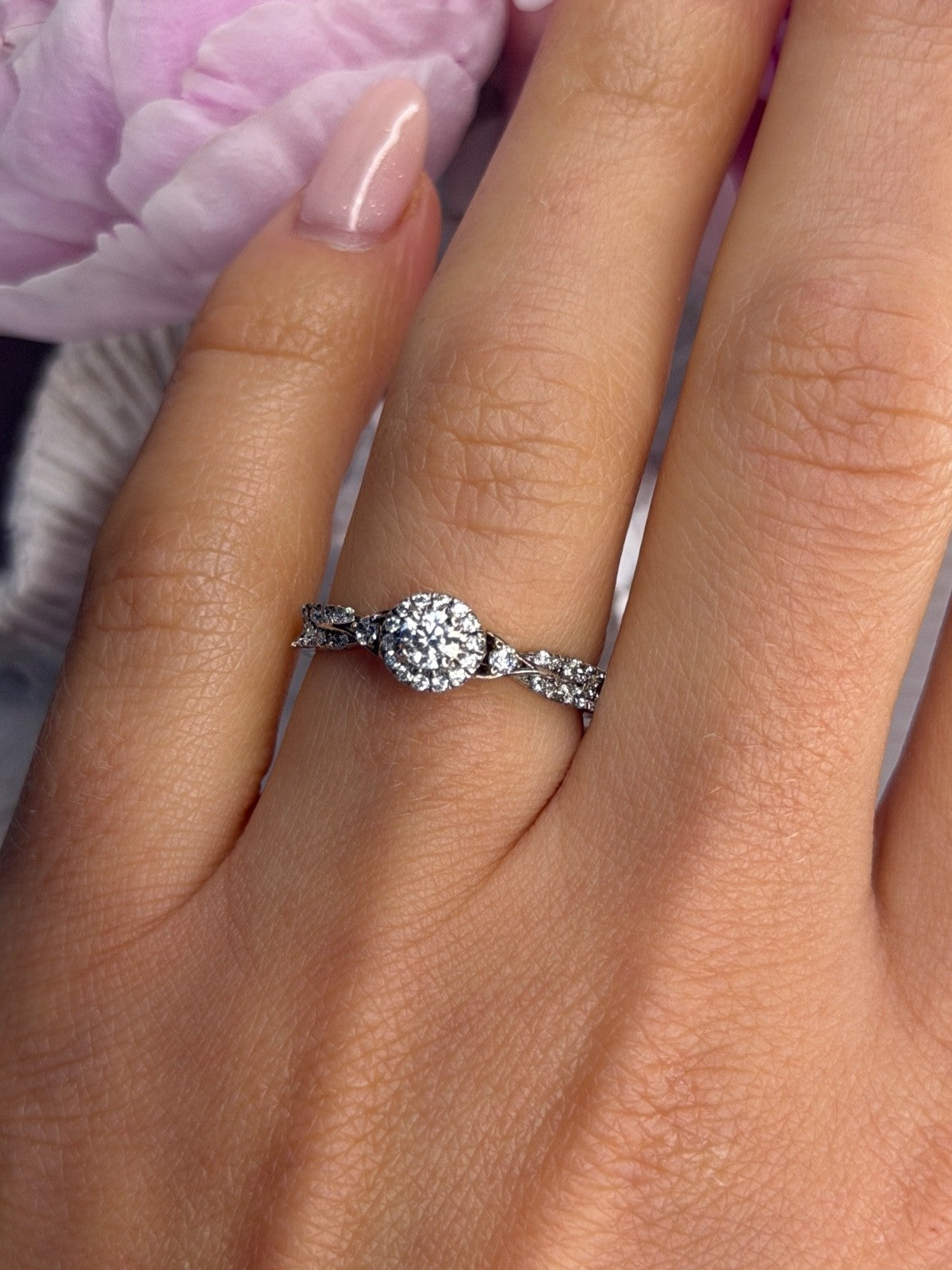 GOC 925 Sterling Silver tcw 0.50 Cz Ring Size 7