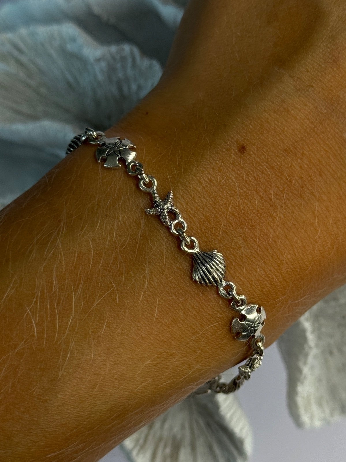 Summer Ocean Mood 925 Sterling Silver Bracelet Length 7.5