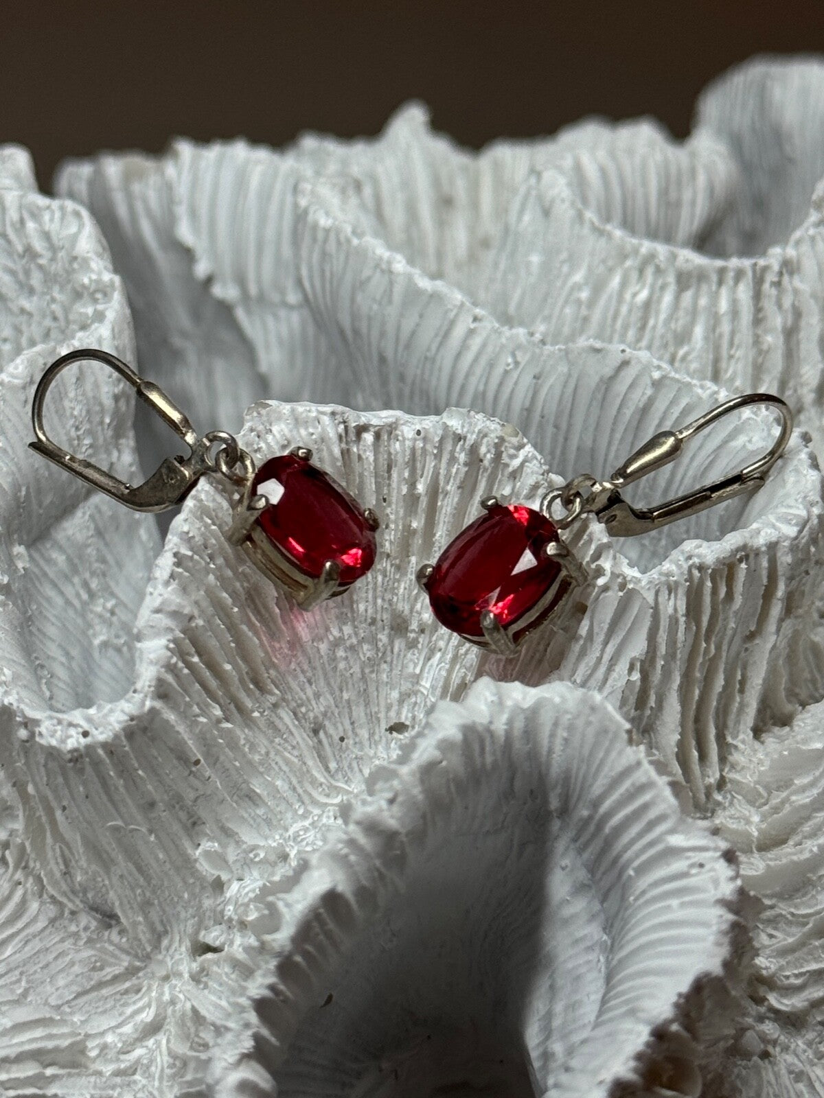 925 Sterling Silver Spinel Earrings Length 1.1 Inch