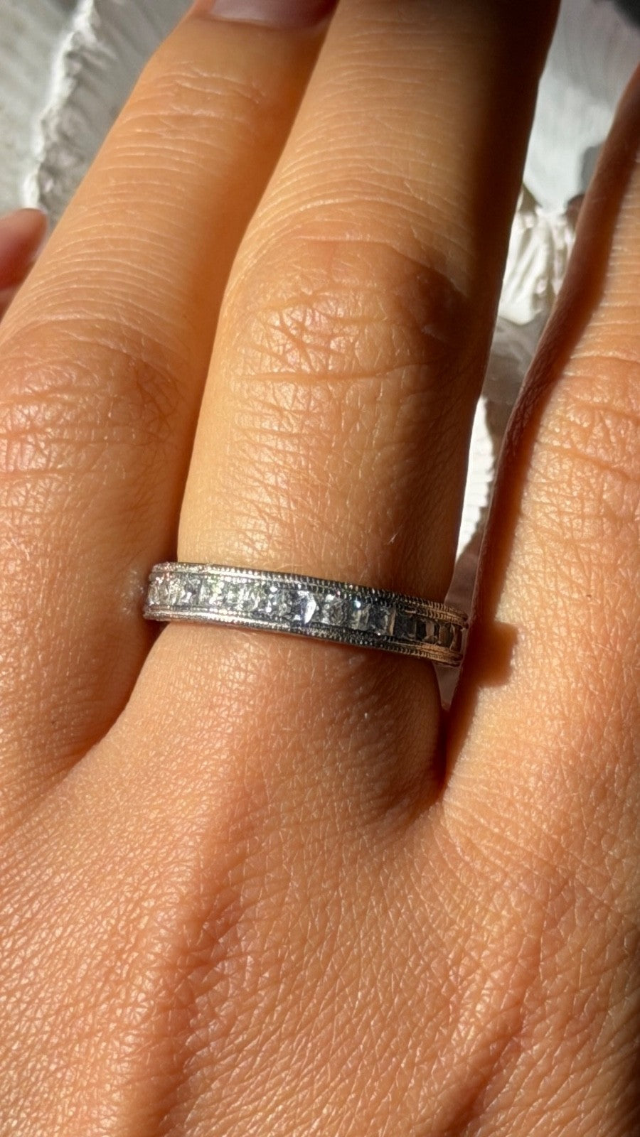 Beautiful 925 Sterling Silver Cz Ring Size 8