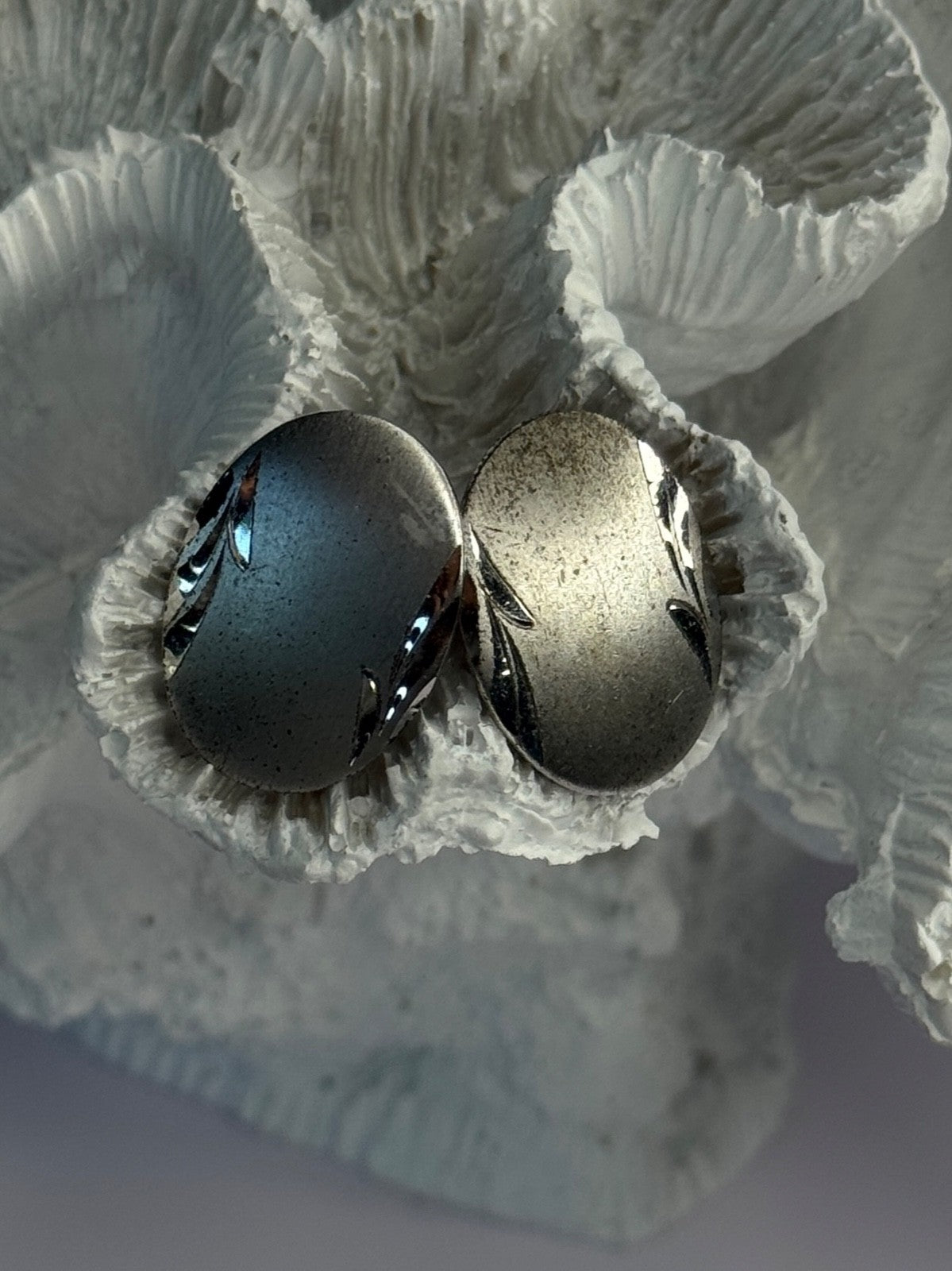Vintage 925 Sterling Silver Cufflinks Oval Shape