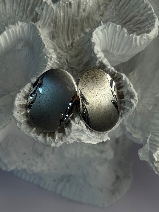 Vintage 925 Sterling Silver Cufflinks Oval Shape