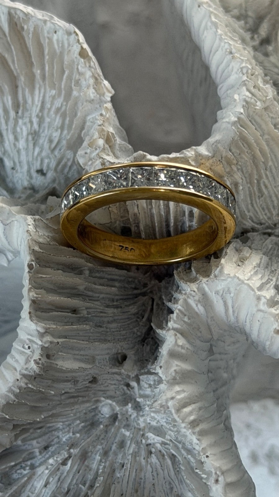 18K 750 Yellow Gold Diamond 1.09 ct Ring Size 5.5