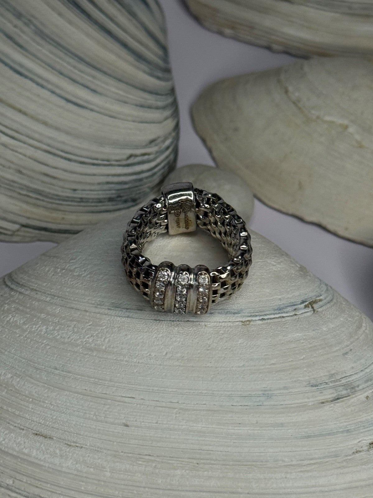 Dyadema Italy 925 Sterling Silver Cz Ring Size 9