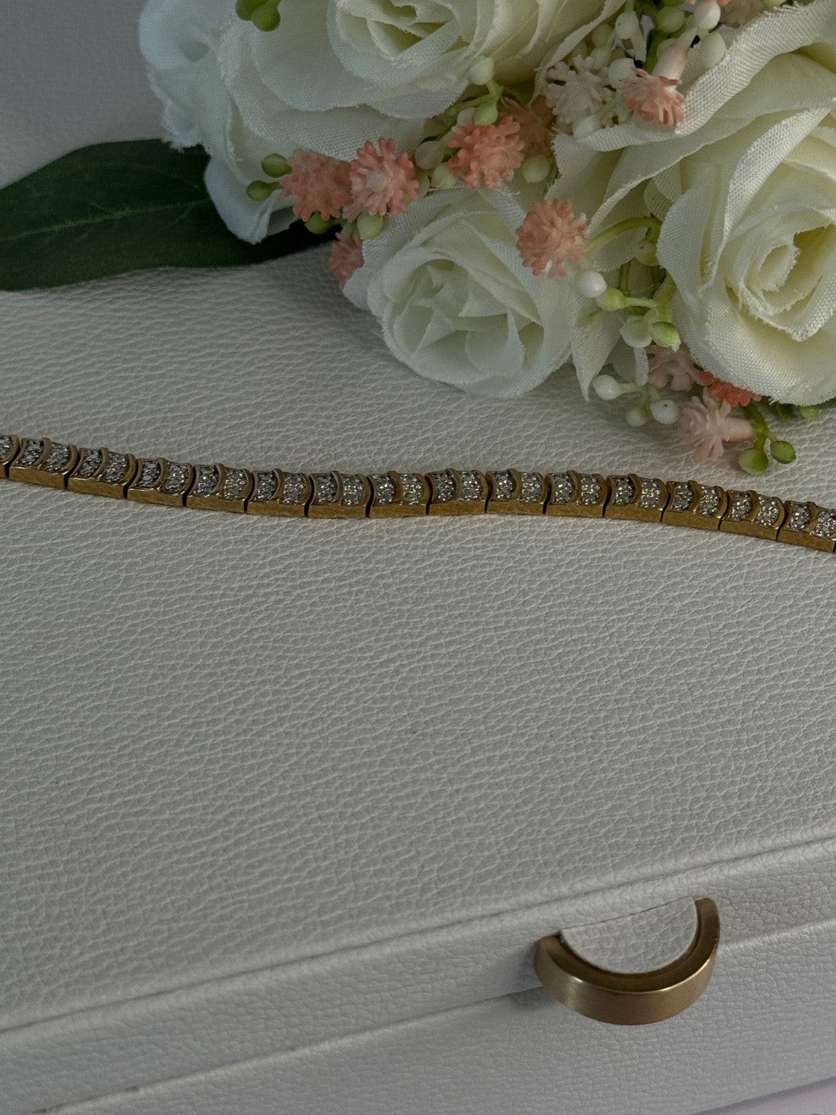 Charming 925 Sterling Silver Gold Plated Bracelet Length 8 Inch