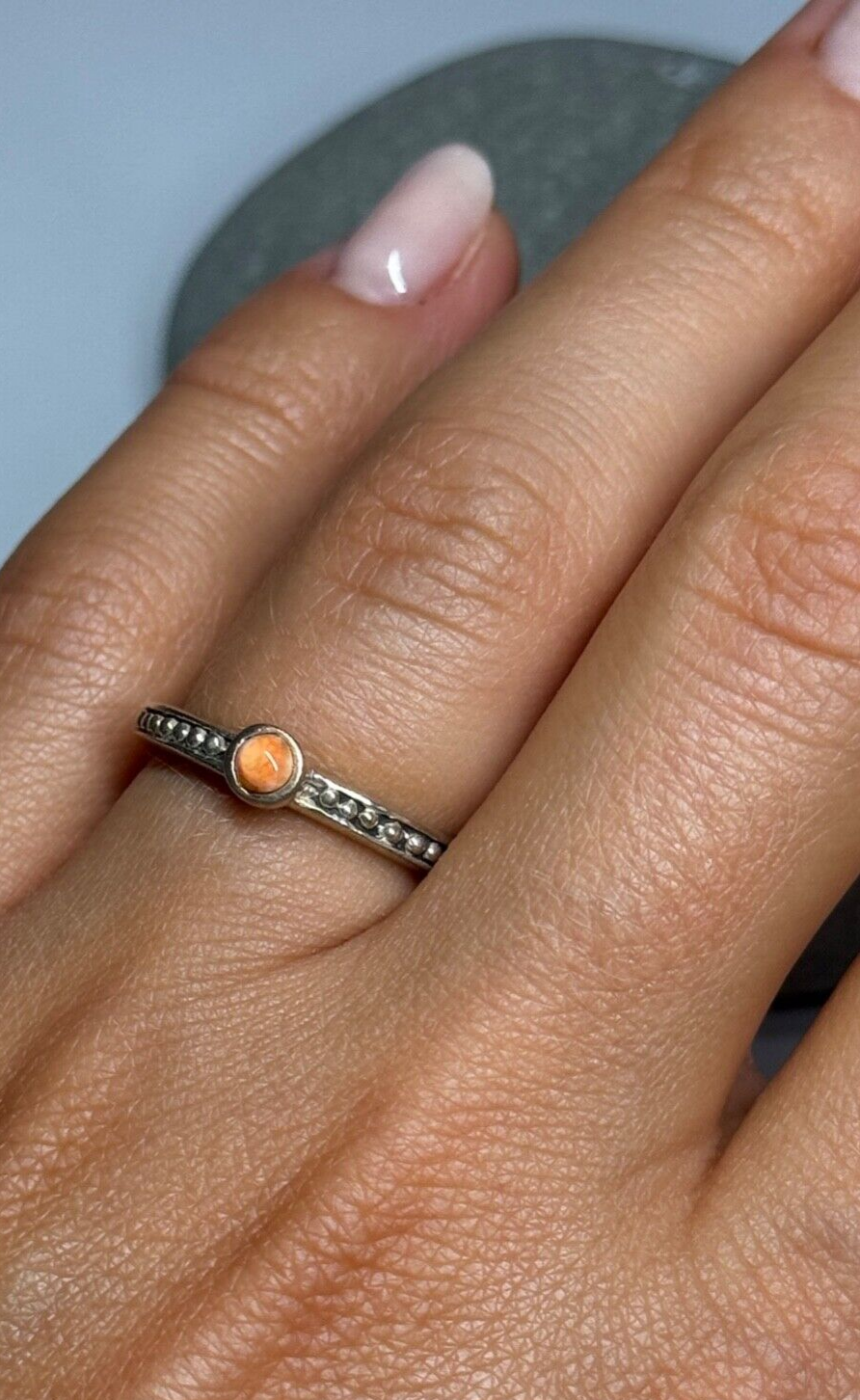 925 Sterling Silver Agate Ring Size 6